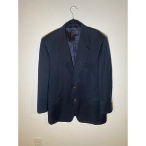 Hickey Freeman Saks Fifth Ave Mens Navy Sport Coat Wool Cashmere Suit Jacket 42S